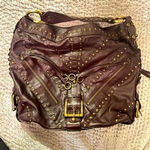 Bessie studded hobo shoulder bag.